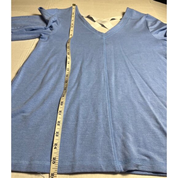 Lilly Pulitzer Luxletic Areli Pullover Top Blue Criss Cross Back Size M - Picture 12 of 13
